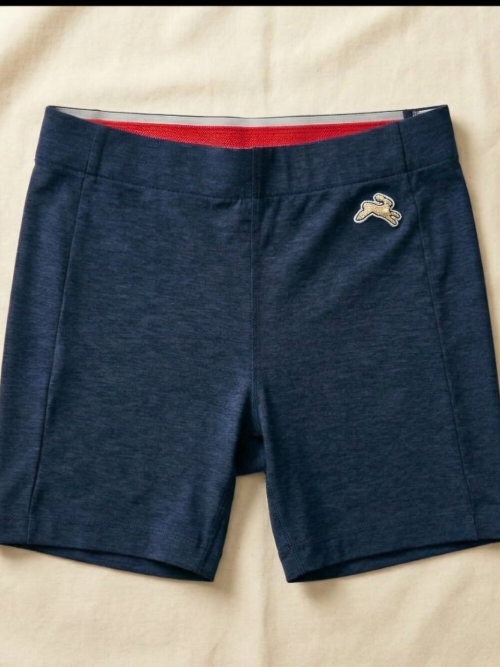 Tracksmith Session Women's Blue Running Shorts Jersey Elastic Waist Zip Pocket S